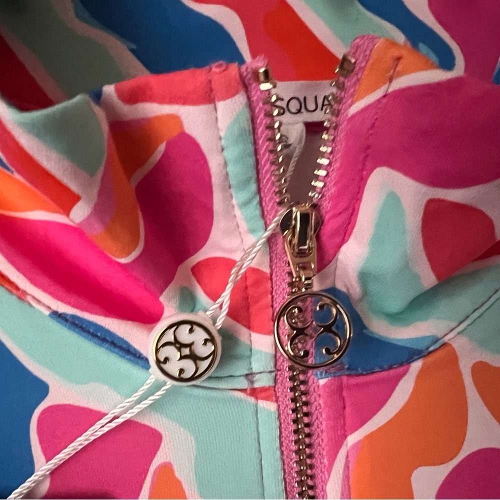 NWT Mary Square Half Zip  UPF 50+Saratoga Cool Waters Blue Athleisure Golf Top L - Picture 6 of 9